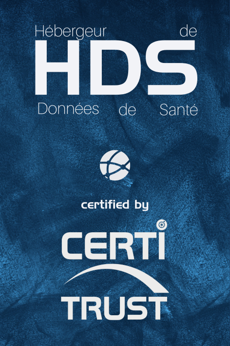 HDS certification ensuring secure health data hosting and protection by Certi Trust