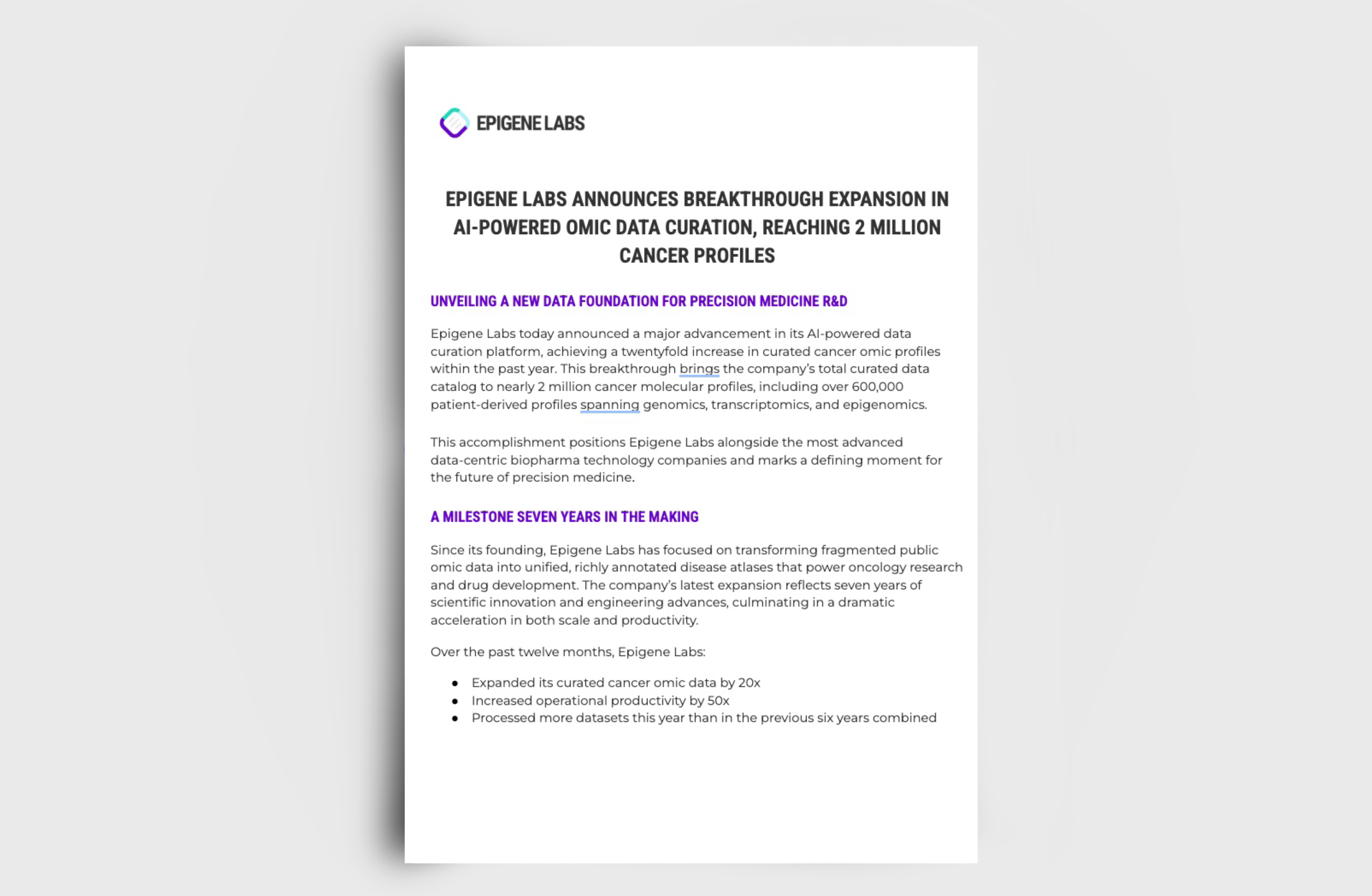 Mapping release press release